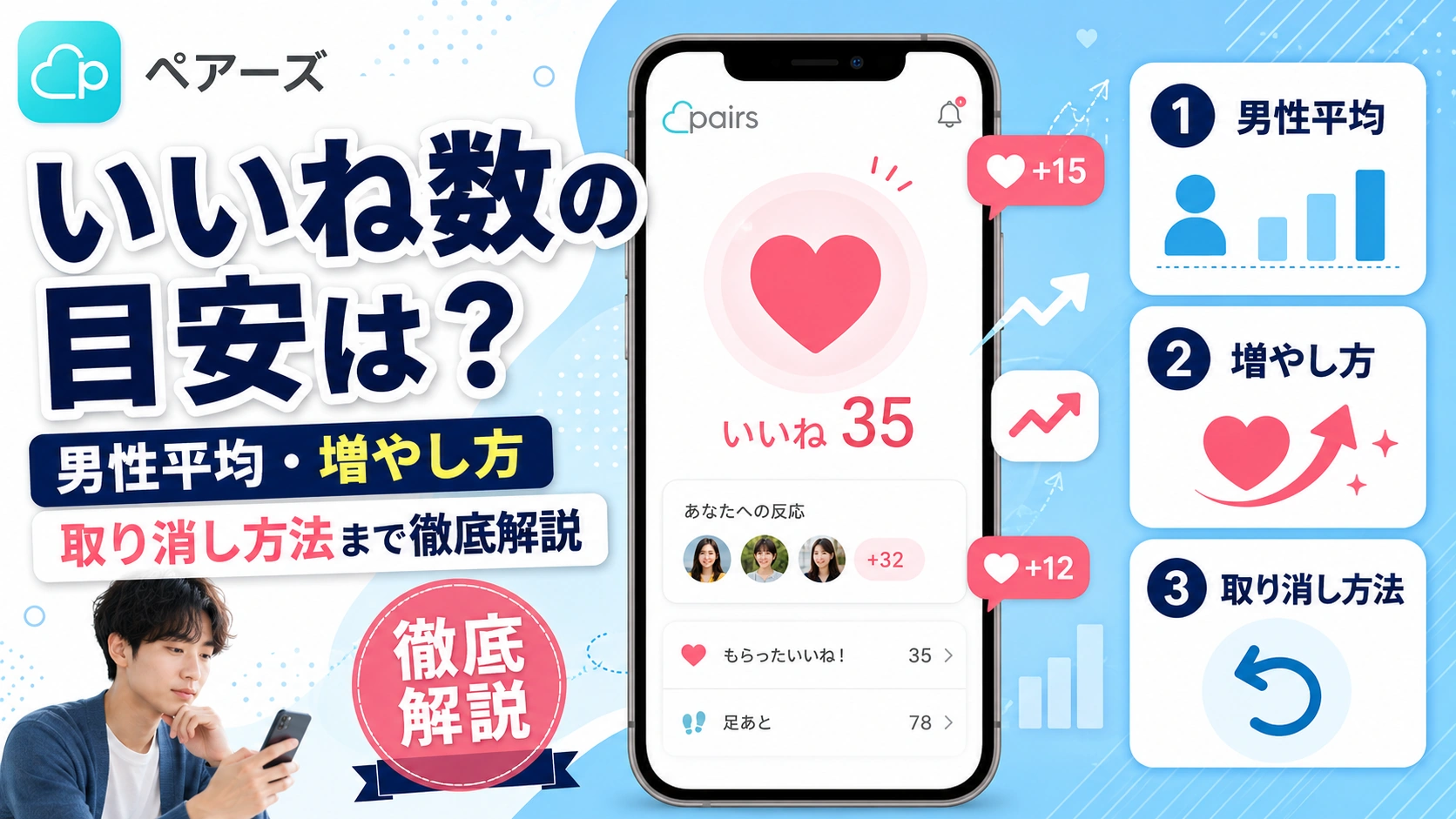 ペアーズのいいね数の目安は？男性平均・増やし方・取り消し方法まで徹底解説