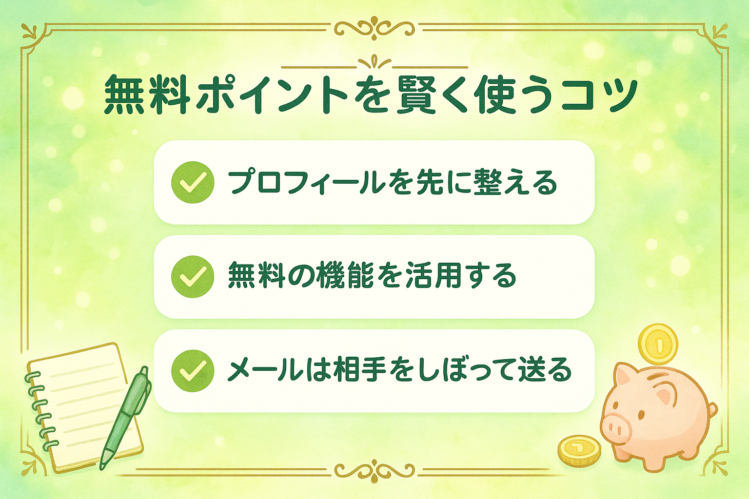 ワクワクメールの無料ポイントを賢く使うコツ