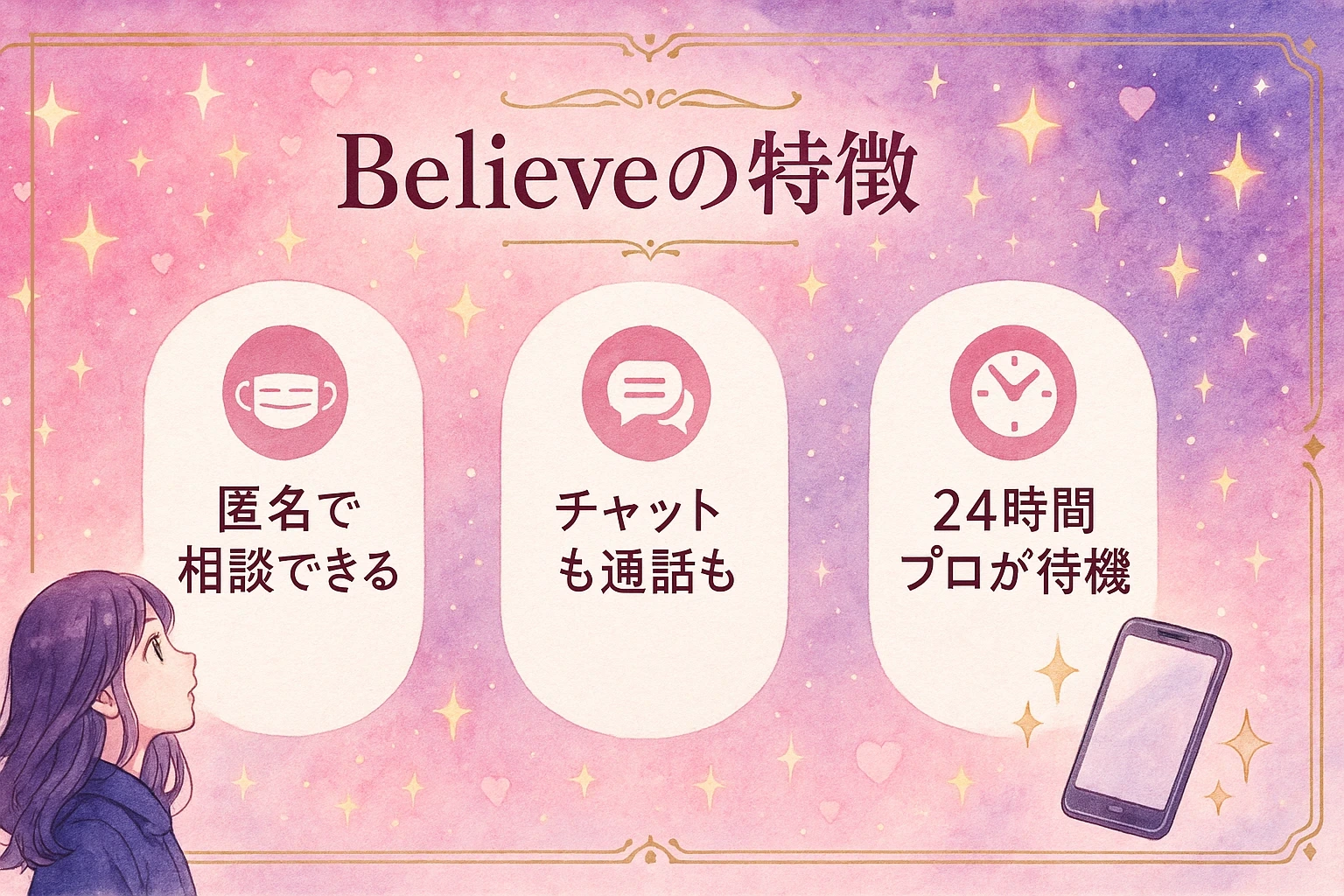 チャット占いBelieve(ビリーブ)の特徴・メリット