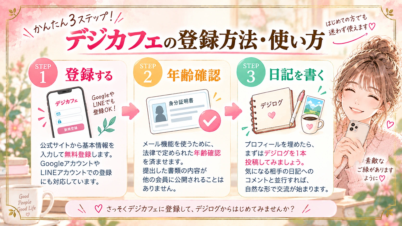 デジカフェの登録方法・使い方